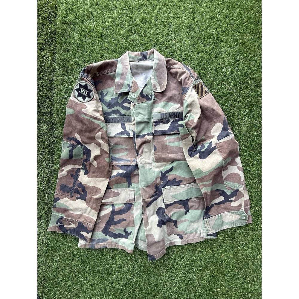 US Army BDU Jacket Men, Medium, Long, Woodland Camo